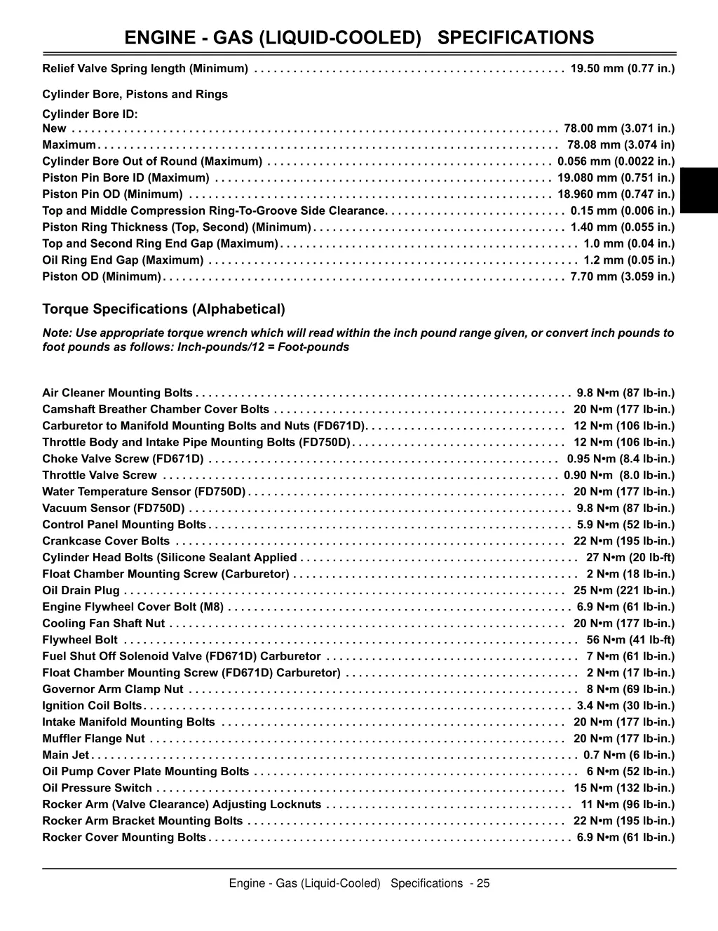 engine gas liquid cooled specifications 2