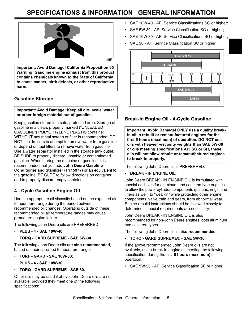 specifications information general information 1