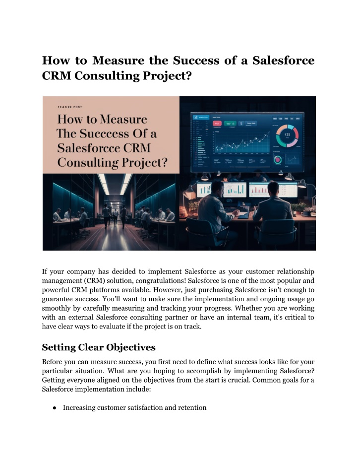 how to measure the success of a salesforce