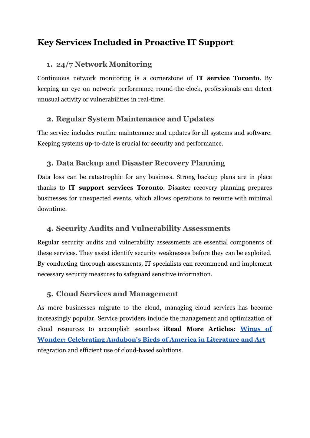 key services included in proactive it support