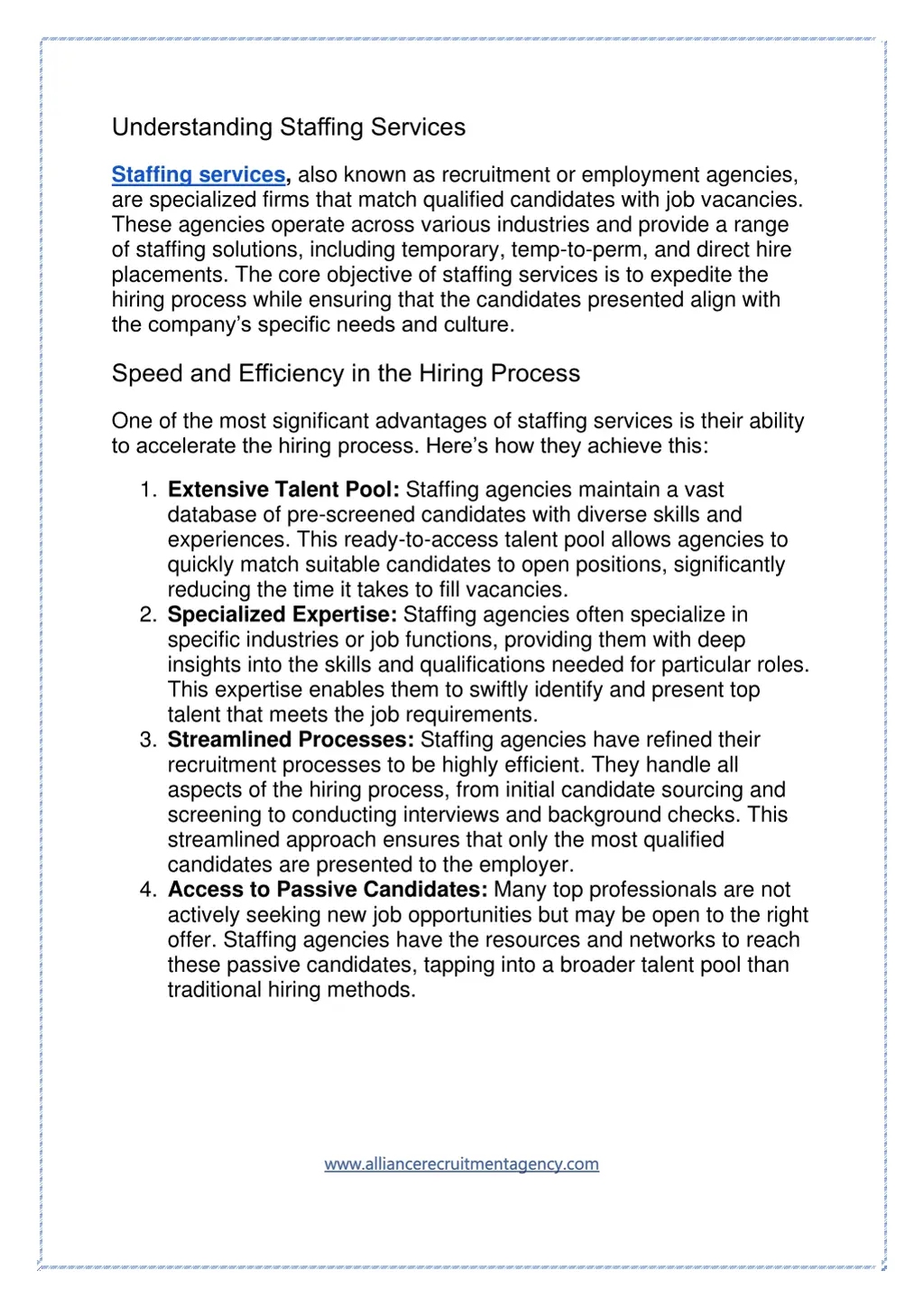 understanding staffing services