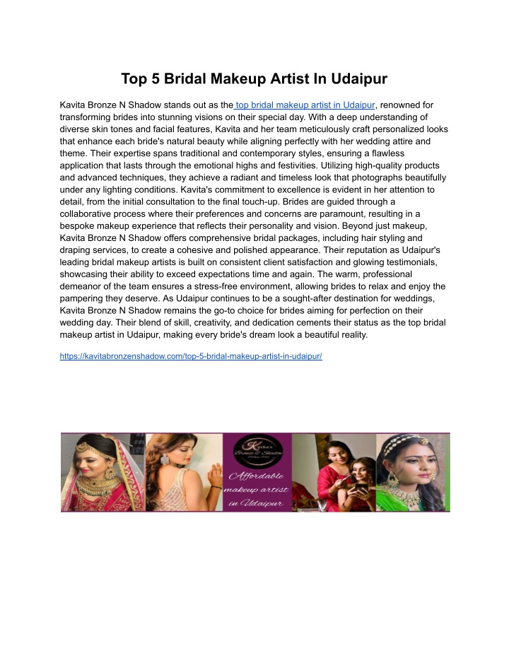 top 5 bridal makeup artist in udaipur