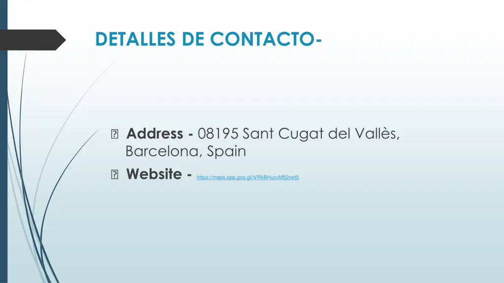 detalles de contacto