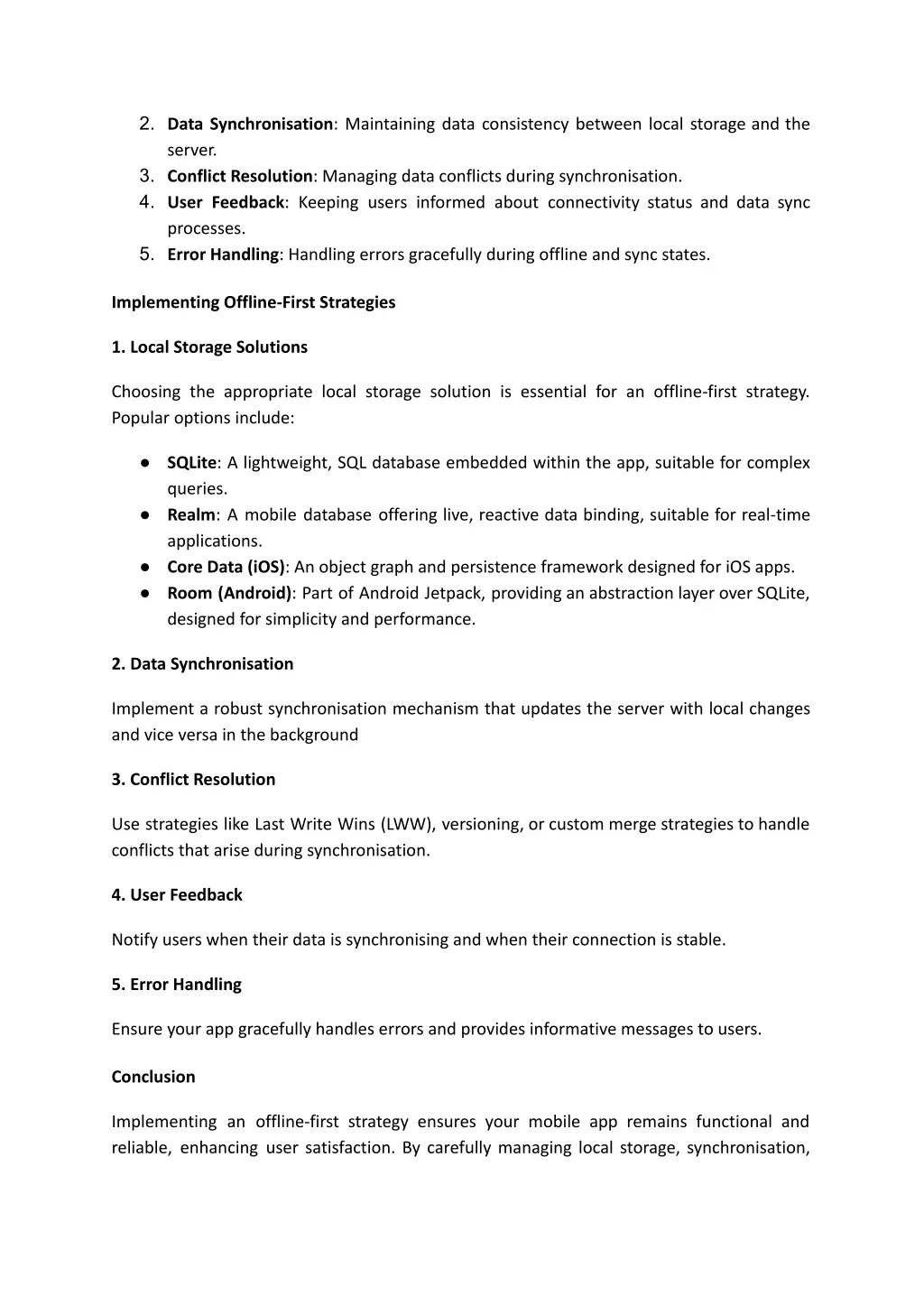 2 data synchronisation maintaining data