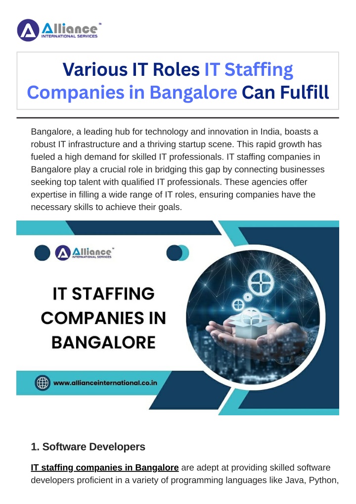 various it roles it staffing companies