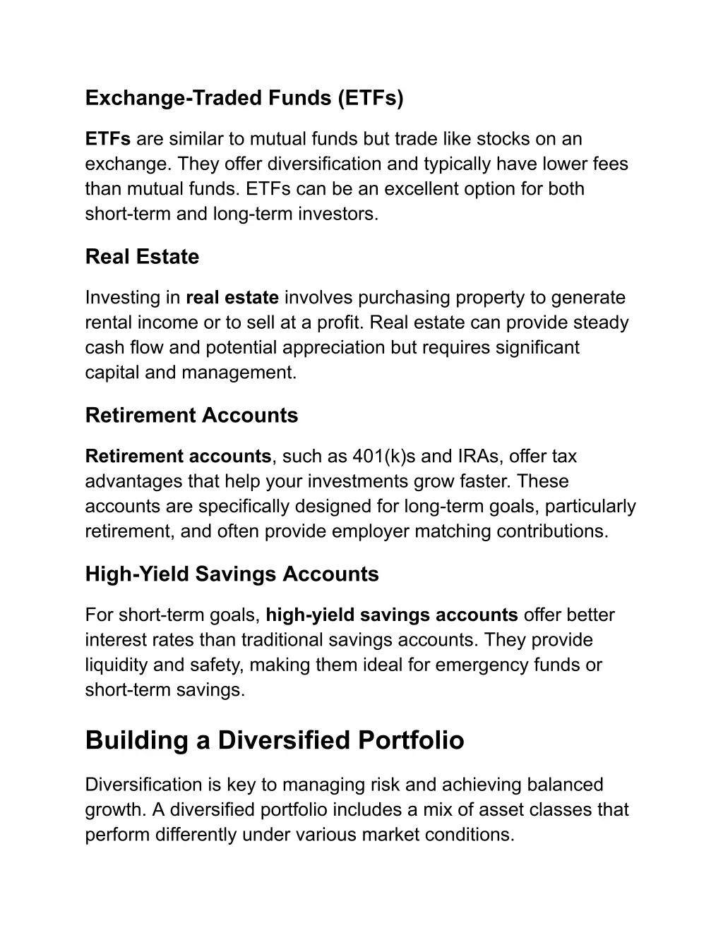 exchange traded funds etfs