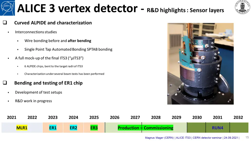 alice 3 vertex detector r d highlights sensor