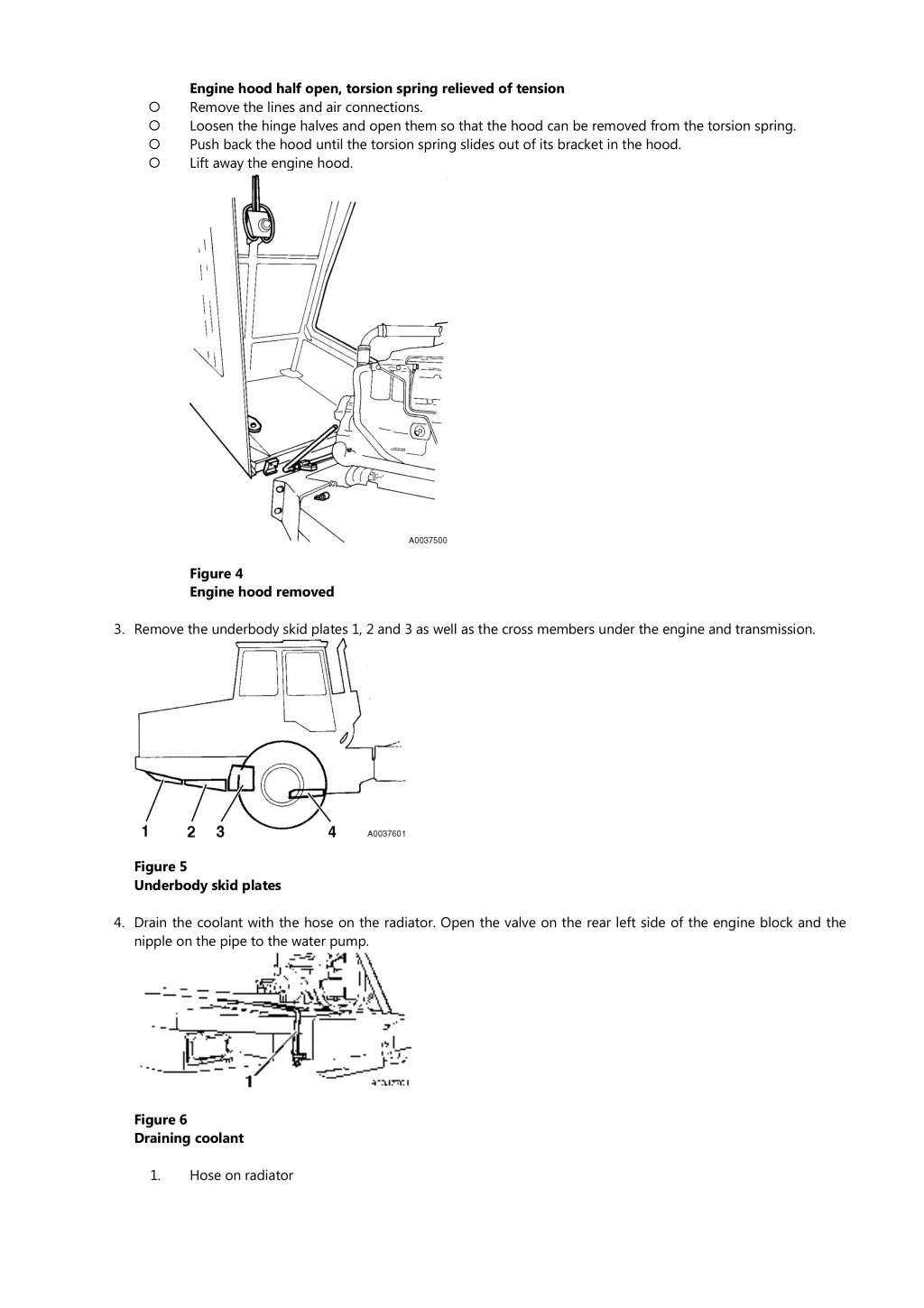 engine hood half open torsion spring relieved