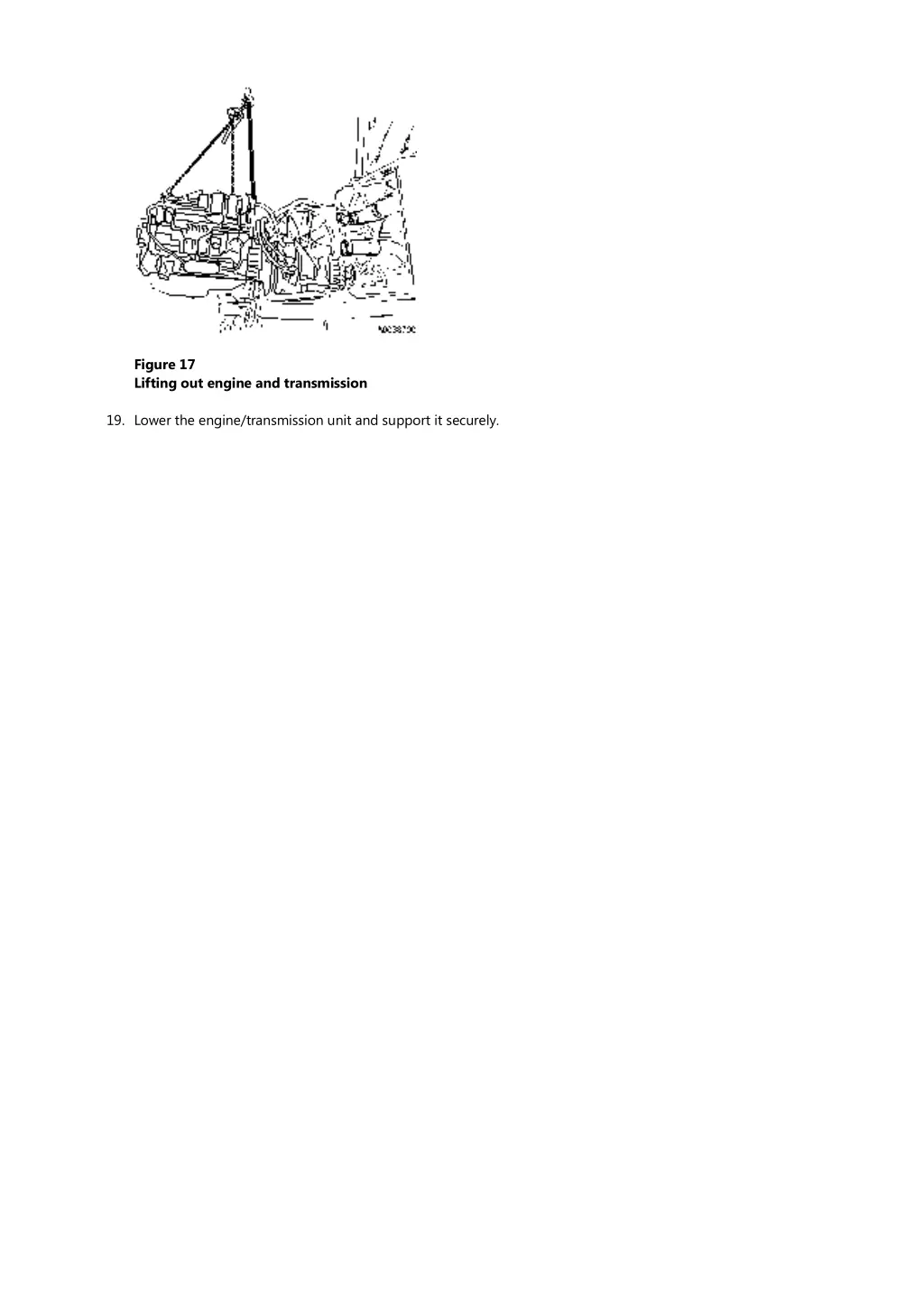 figure 17 lifting out engine and transmission