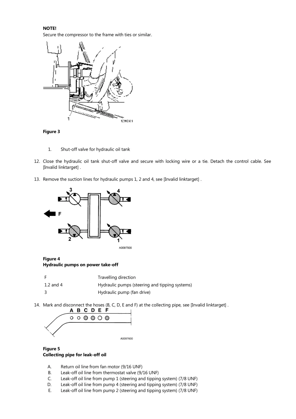 note secure the compressor to the frame with ties