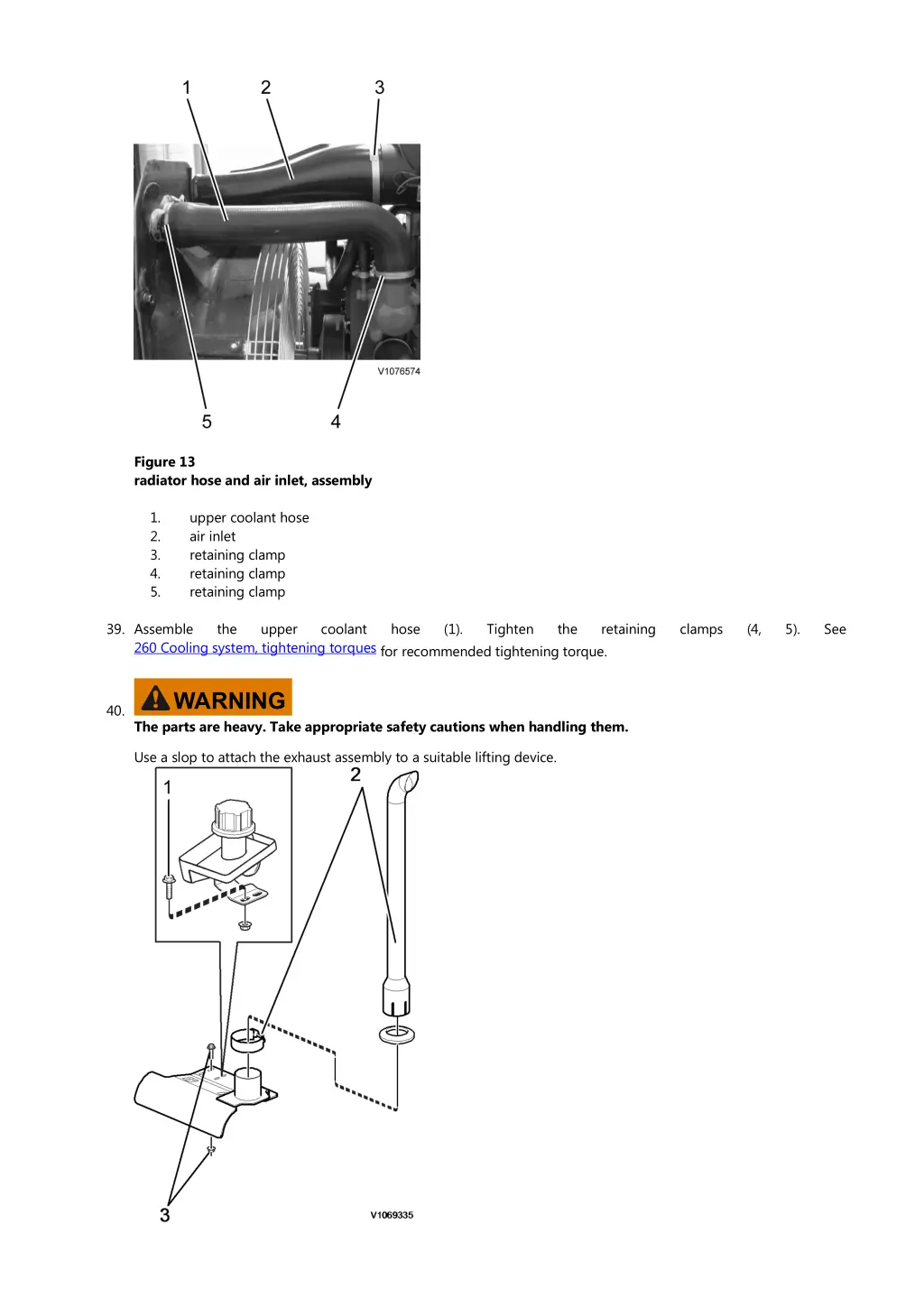 figure 13 radiator hose and air inlet assembly