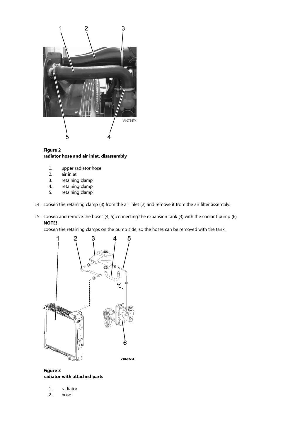 figure 2 radiator hose and air inlet disassembly