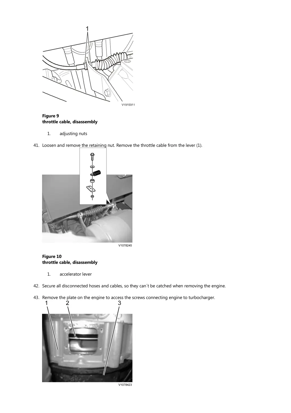 figure 9 throttle cable disassembly