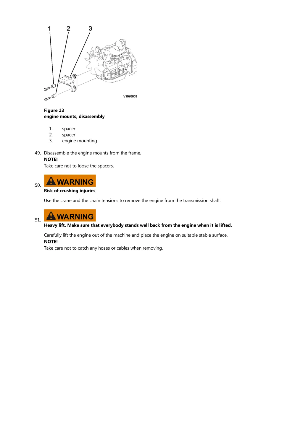 figure 13 engine mounts disassembly