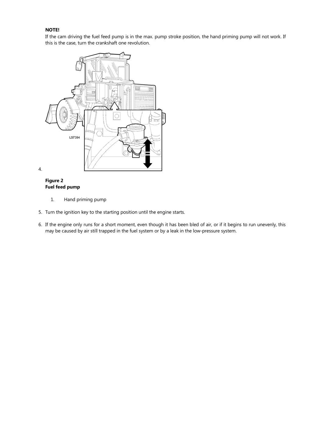 note if the cam driving the fuel feed pump