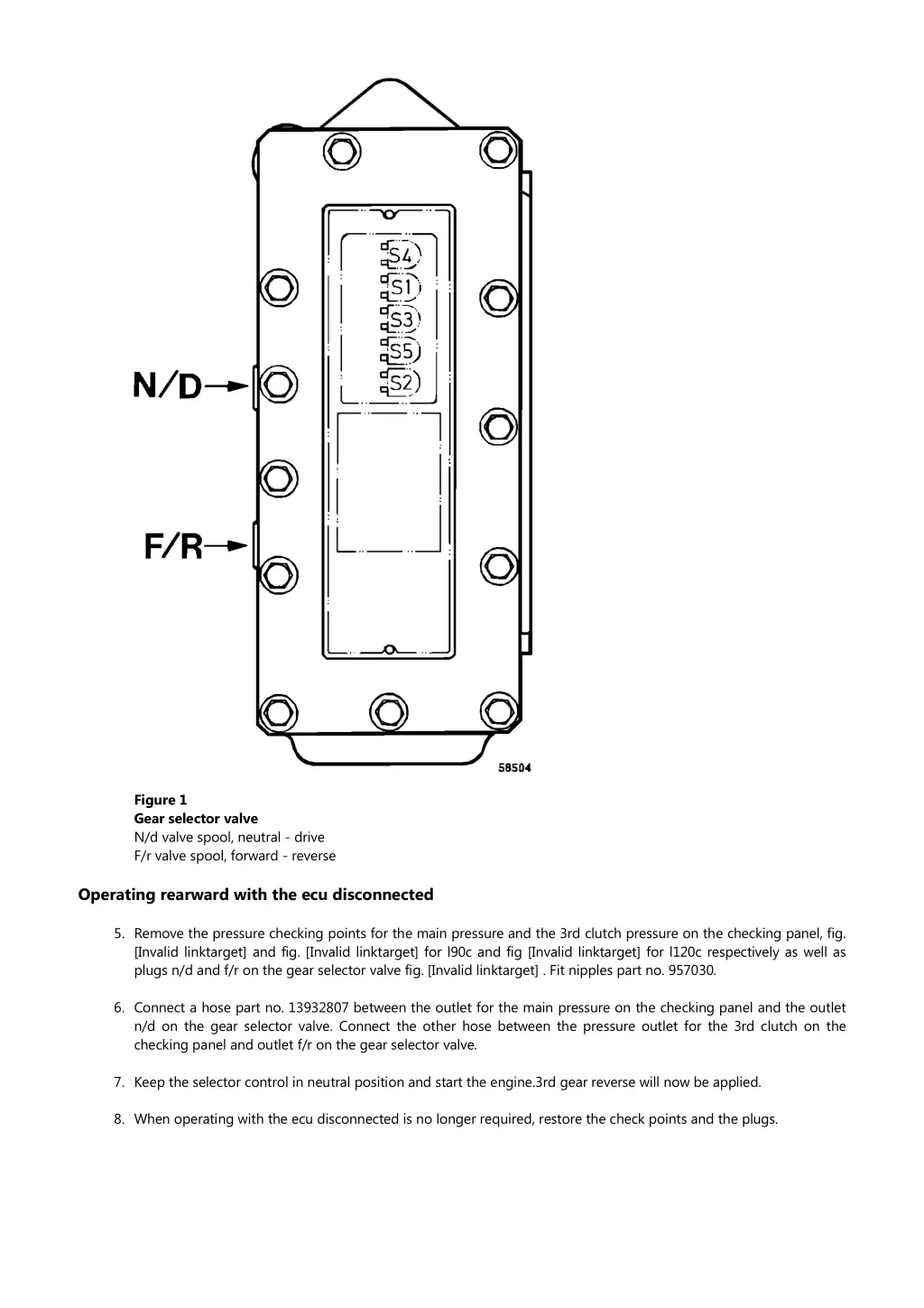 figure 1 gear selector valve n d valve spool