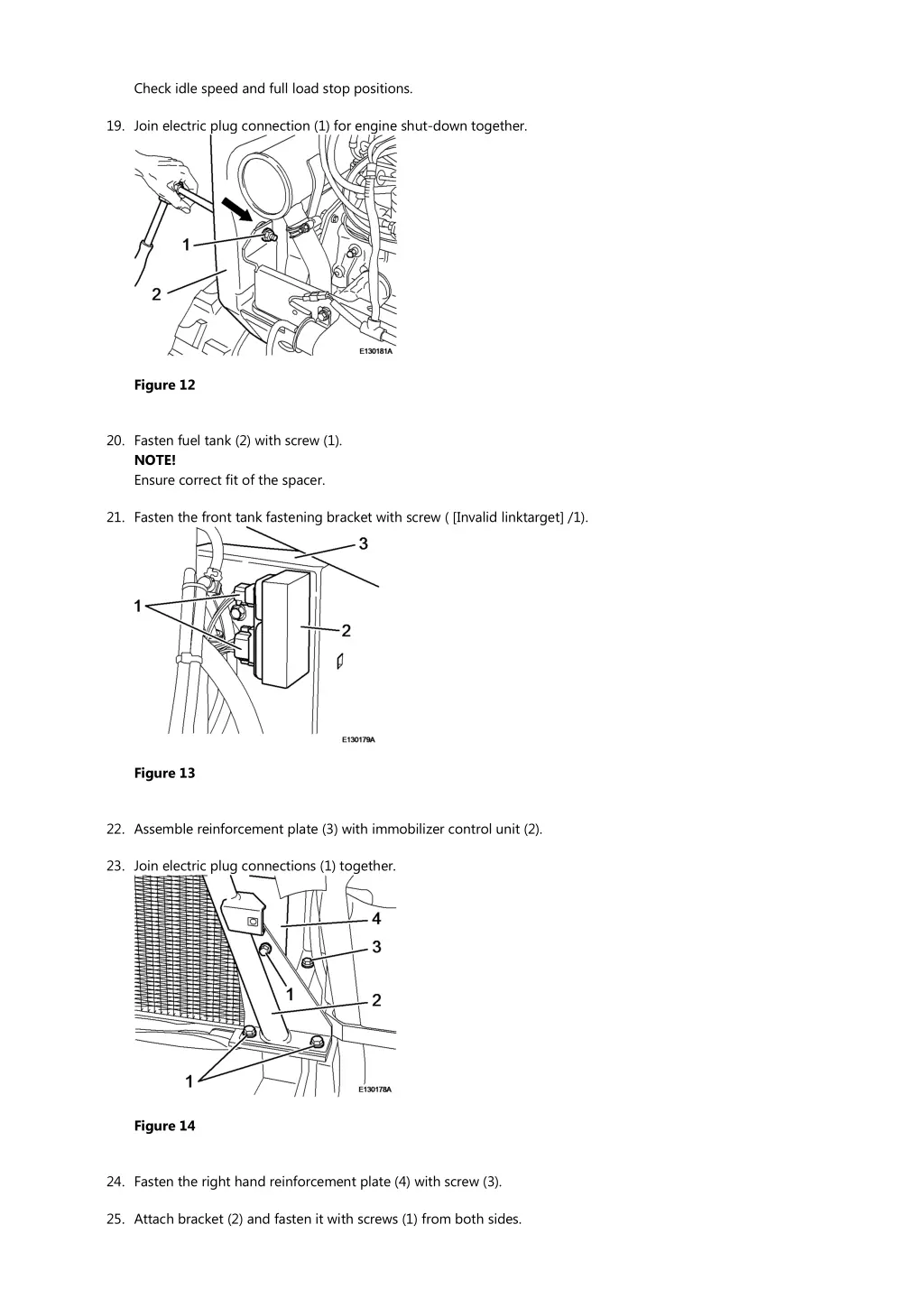 check idle speed and full load stop positions