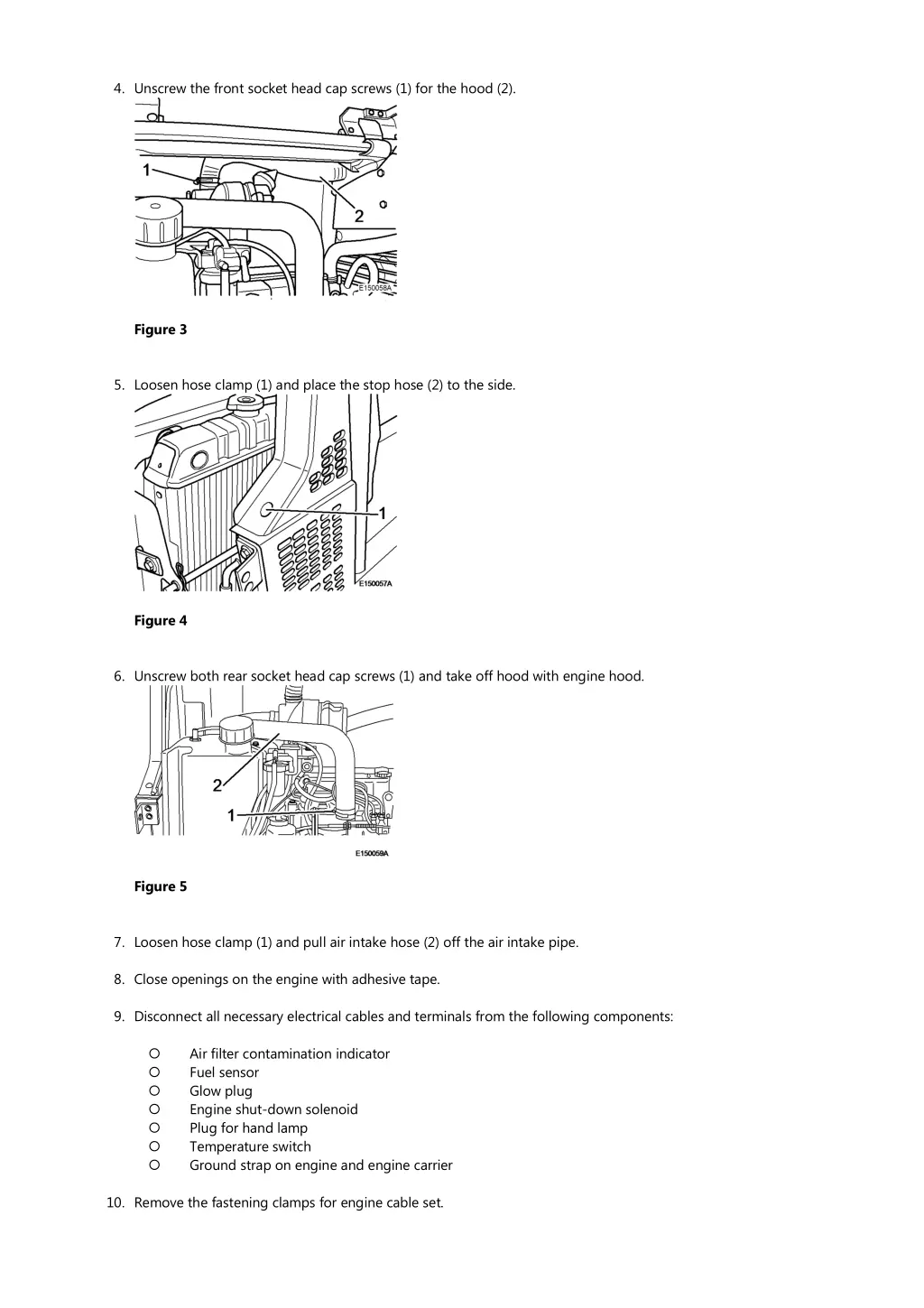 4 unscrew the front socket head cap screws