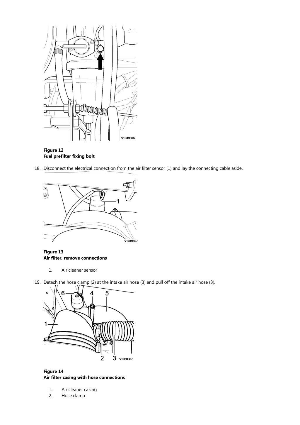 figure 12 fuel prefilter fixing bolt