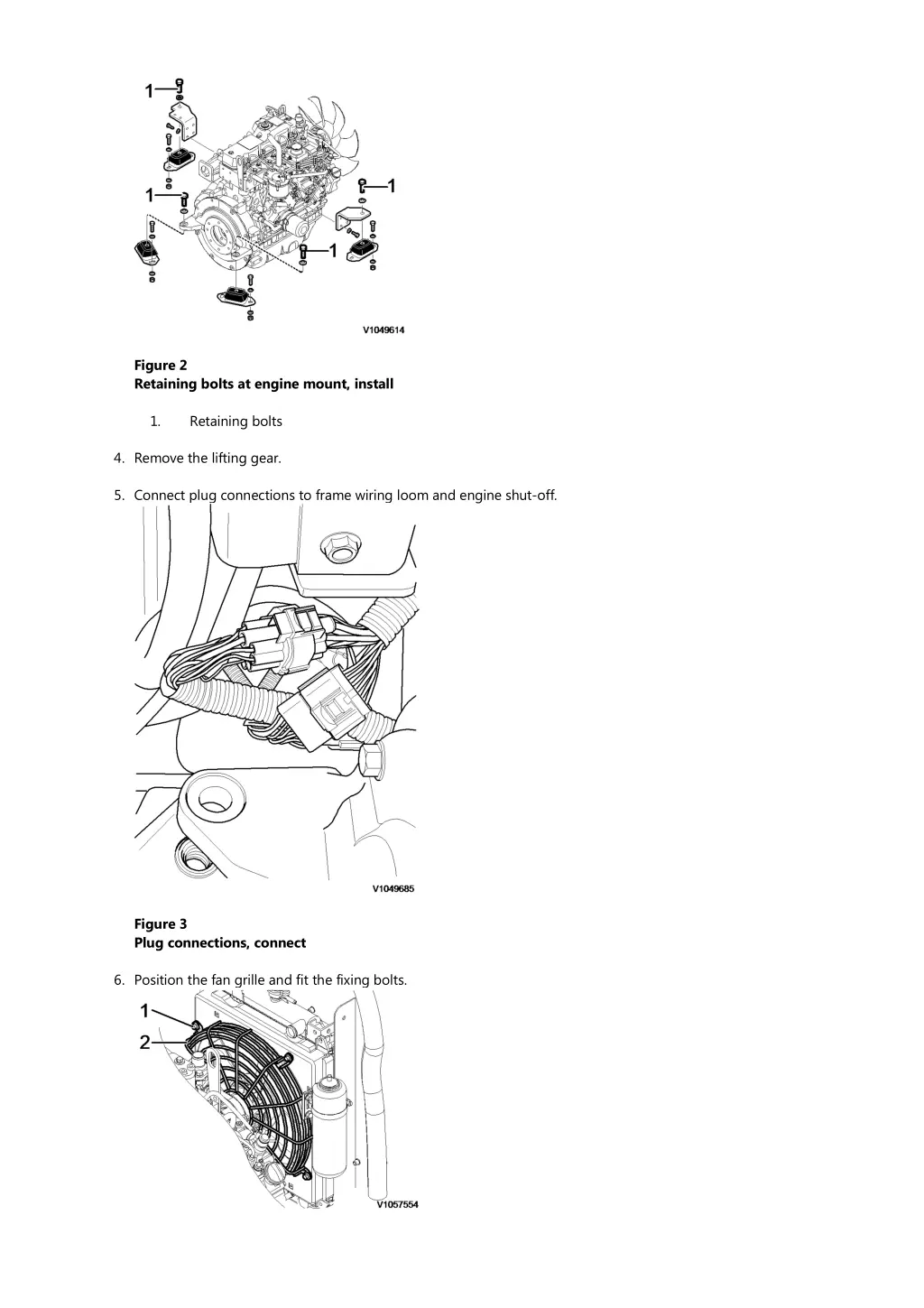 figure 2 retaining bolts at engine mount install