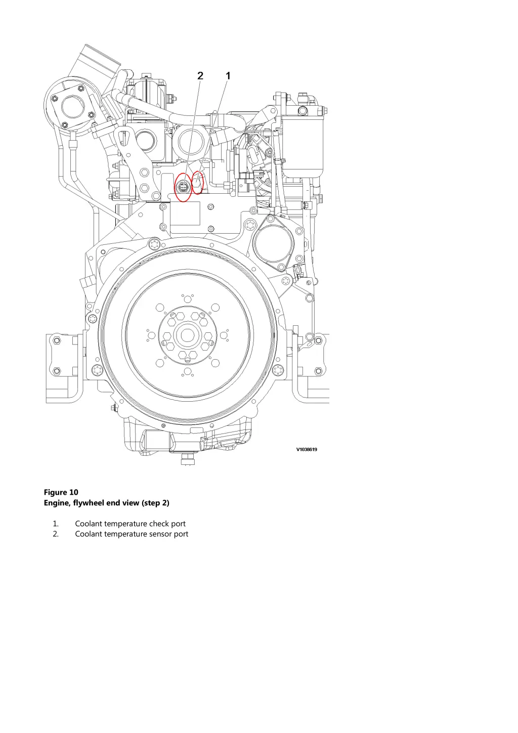 figure 10 engine flywheel end view step 2