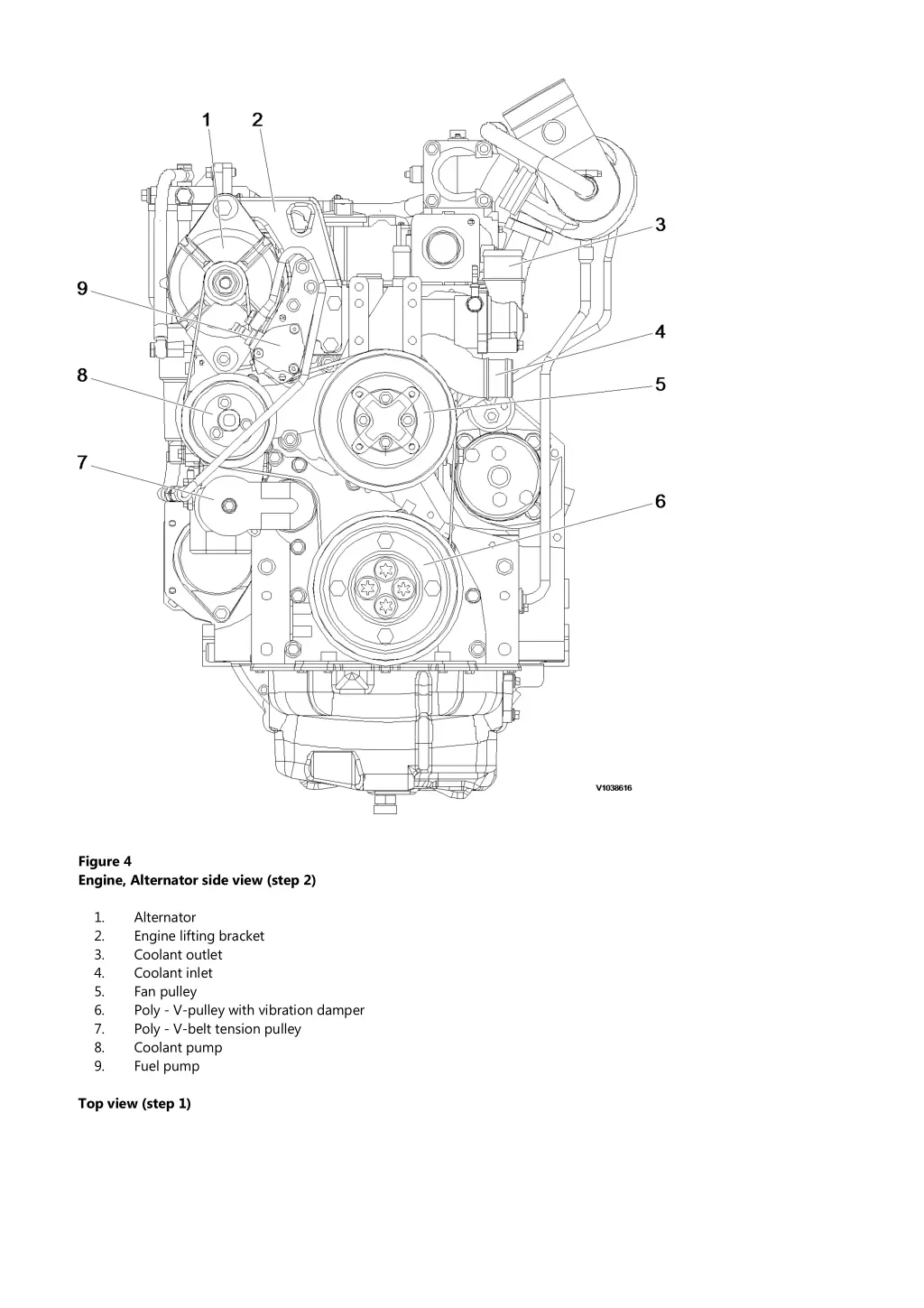 figure 4 engine alternator side view step 2