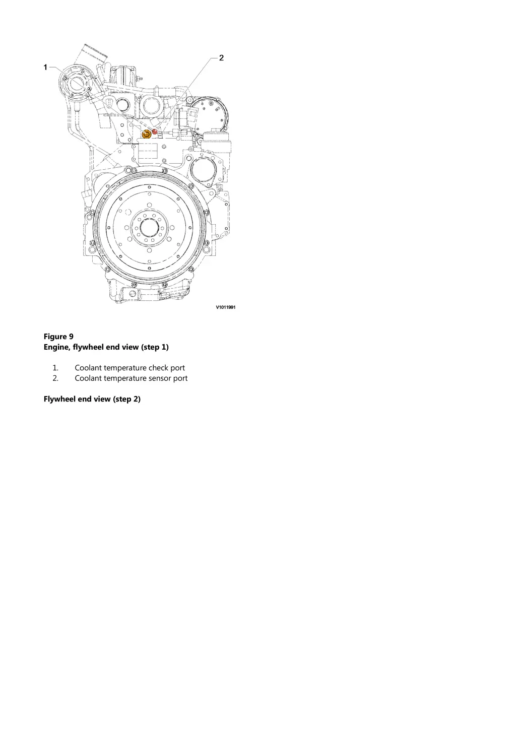 figure 9 engine flywheel end view step 1