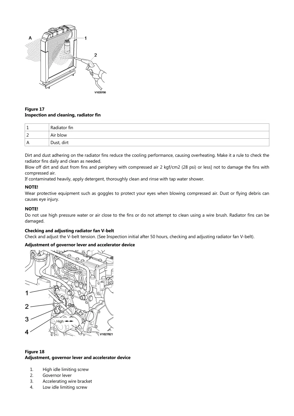 figure 17 inspection and cleaning radiator fin