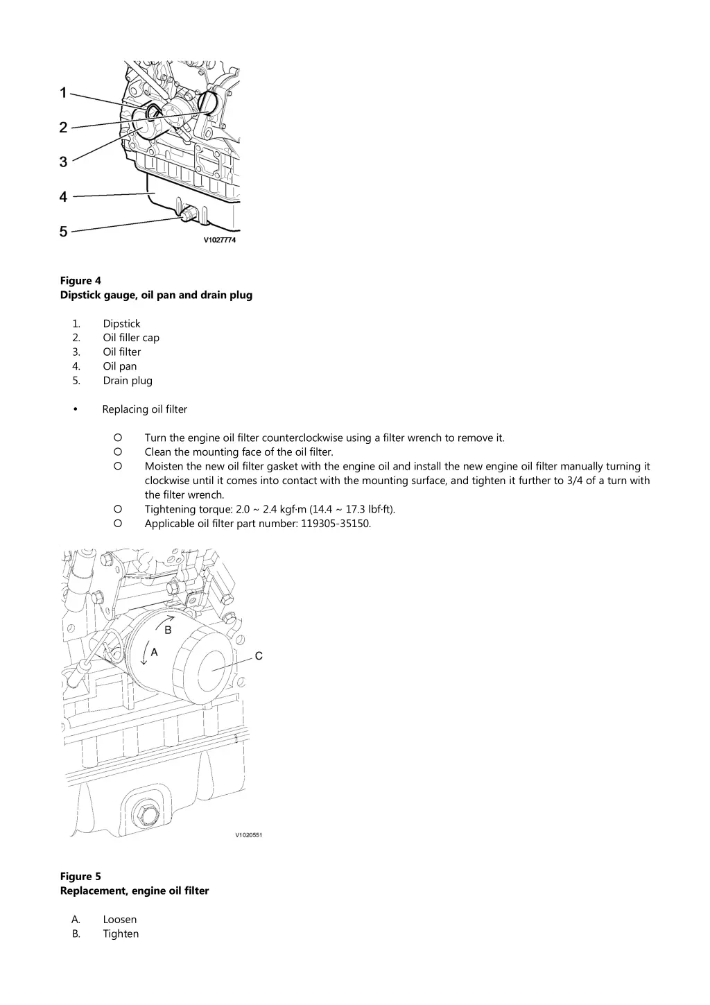 figure 4 dipstick gauge oil pan and drain plug