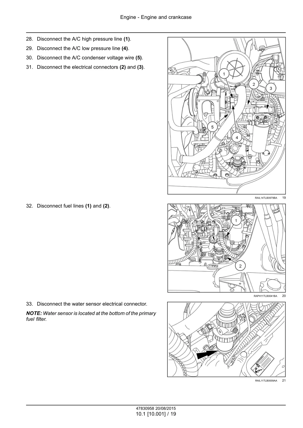 engine engine and crankcase 10