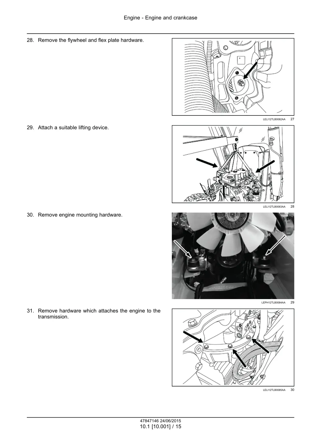 engine engine and crankcase 12