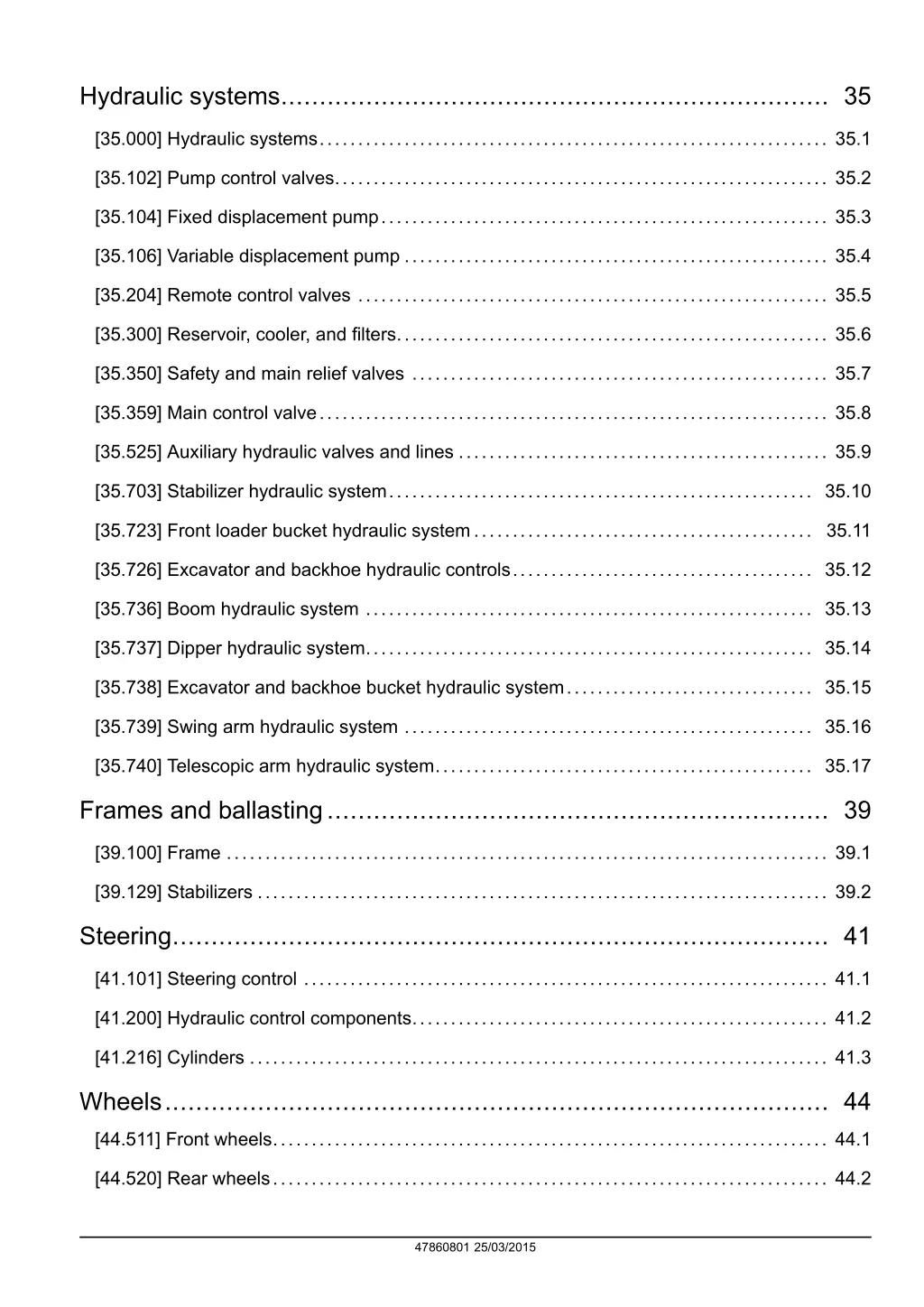 hydraulic systems 35