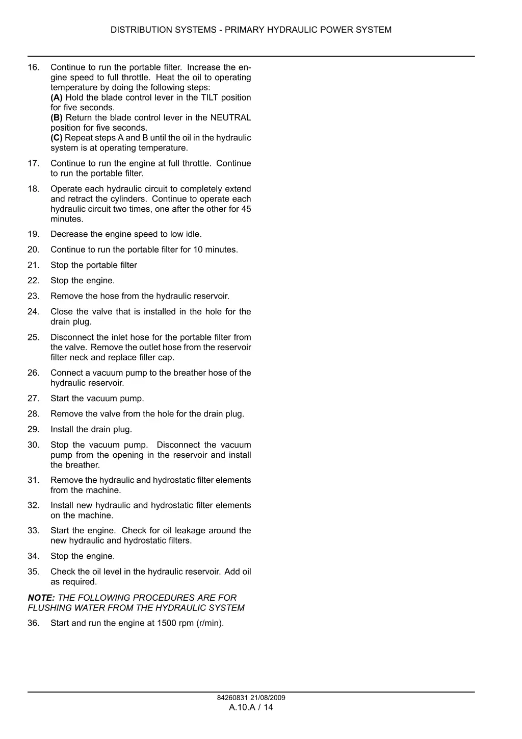 distribution systems primary hydraulic power 10