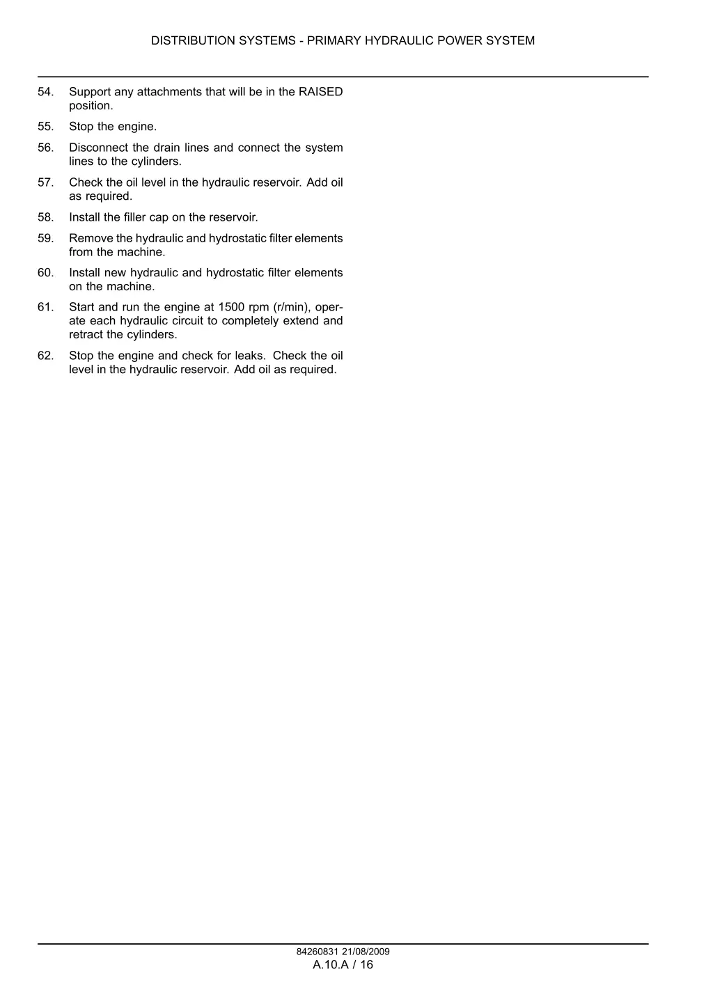 distribution systems primary hydraulic power 12