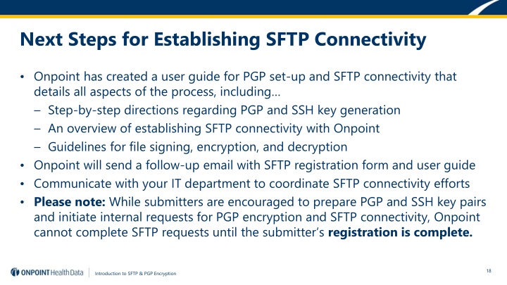 next steps for establishing sftp connectivity
