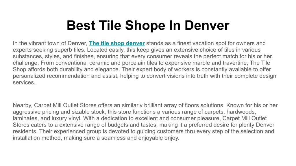 best tile shope in denver