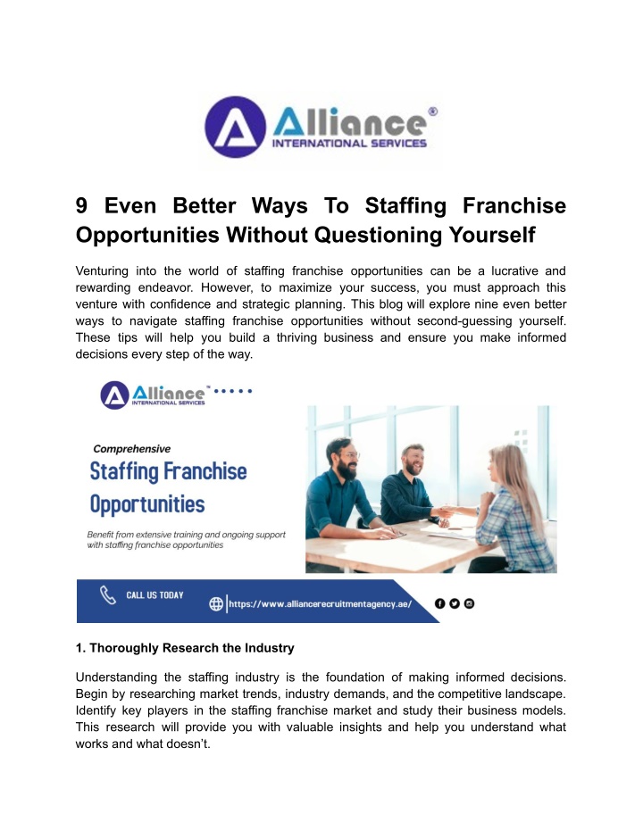 9 even better ways to staffing franchise