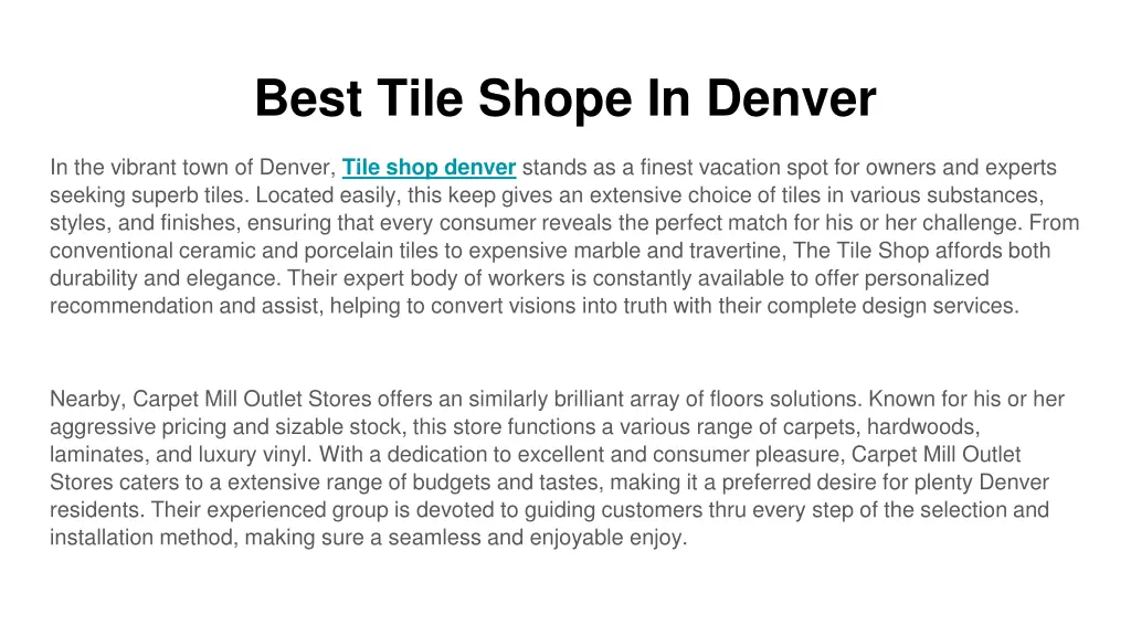 best tile shope in denver