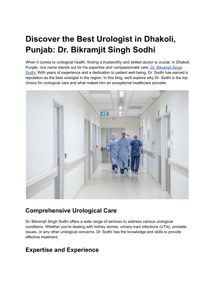 discover the best urologist in dhakoli punjab