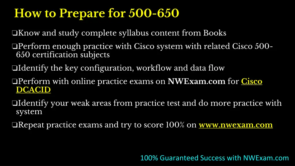 how to prepare for 500 650