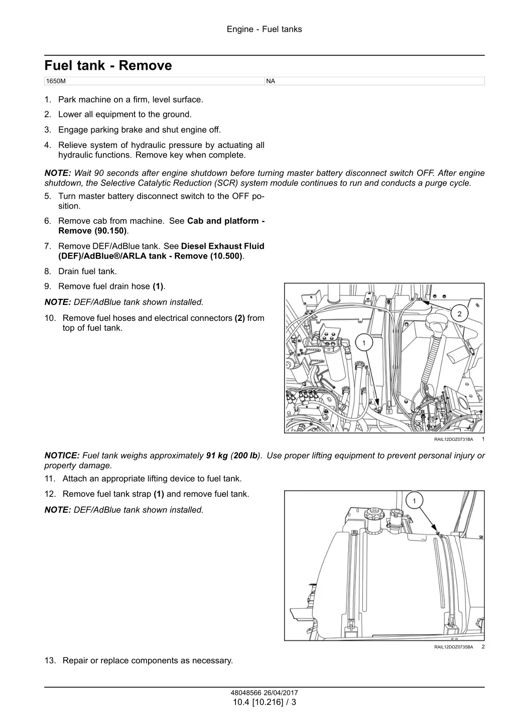 engine fuel tanks