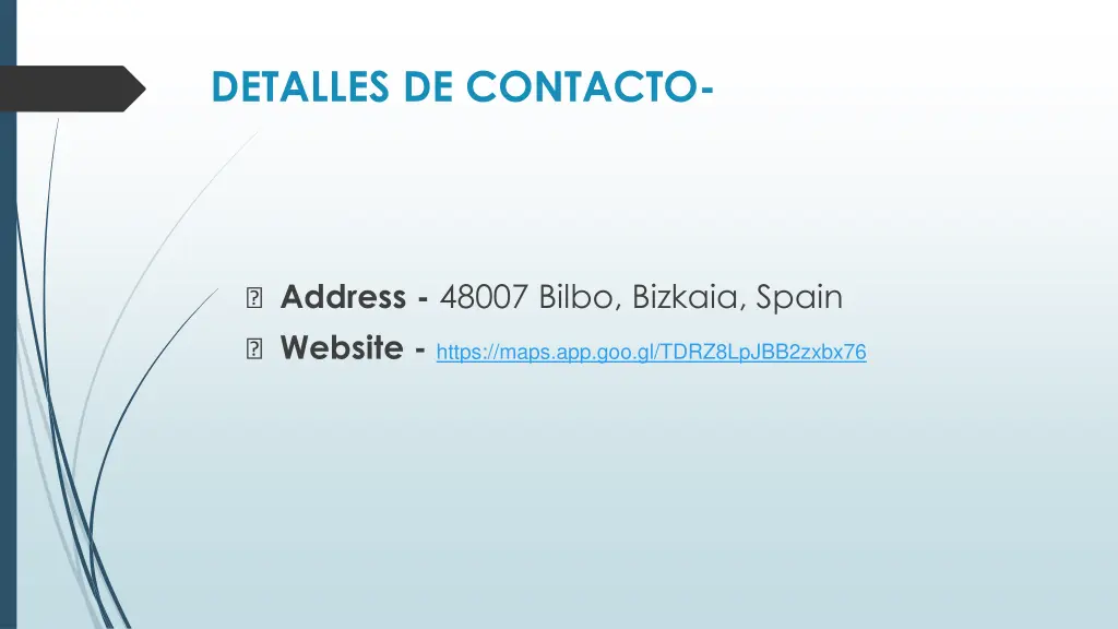 detalles de contacto