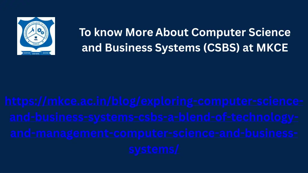 to know more about computer science and business