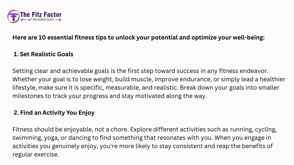 here are 10 essential fitness tips to unlock your