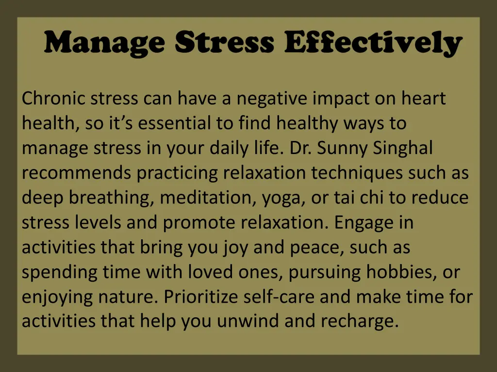 chronic stress can have a negative impact