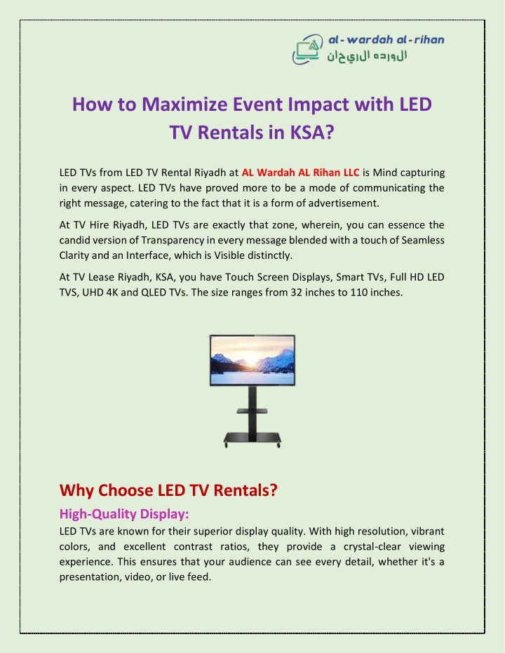 how to maximize event impact with led tv rentals