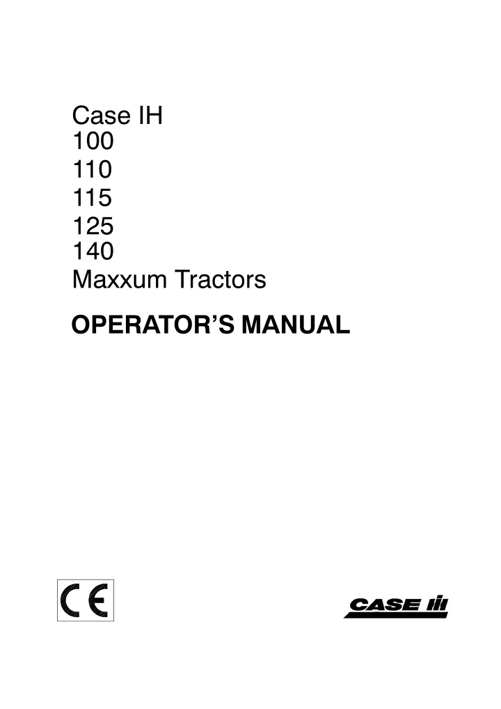 case ih 100 110 115 125 140 maxxum tractors