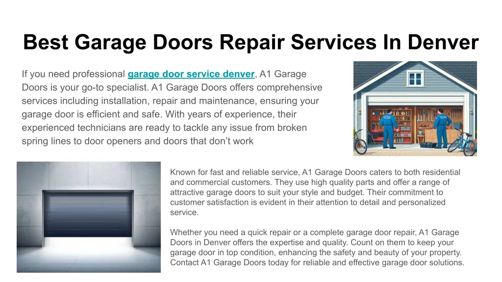 best garage doors repair services in denver