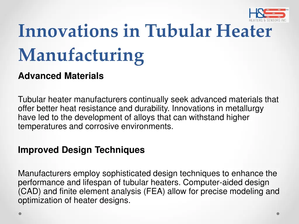 innovations in tubular heater manufacturing