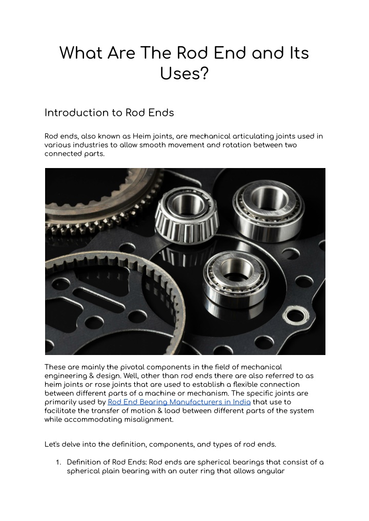 what are the rod end and its uses